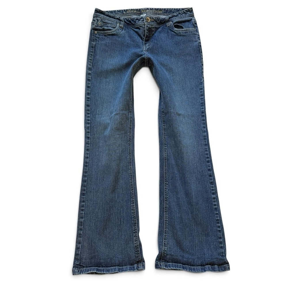 Natural Reflections Low Rise Flare Jeans Medium Wash Blue Y2K Women Size 10A